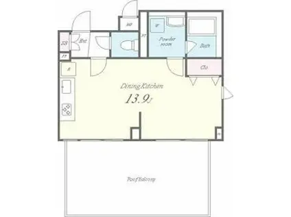 ROOTS SHIBUYA HONMACHIルーツシブヤホ(ワンルーム/6階)の間取り写真