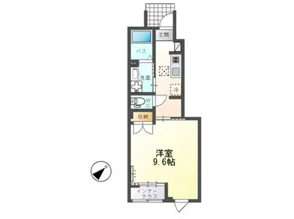 プランドール(1K/1階)の間取り写真