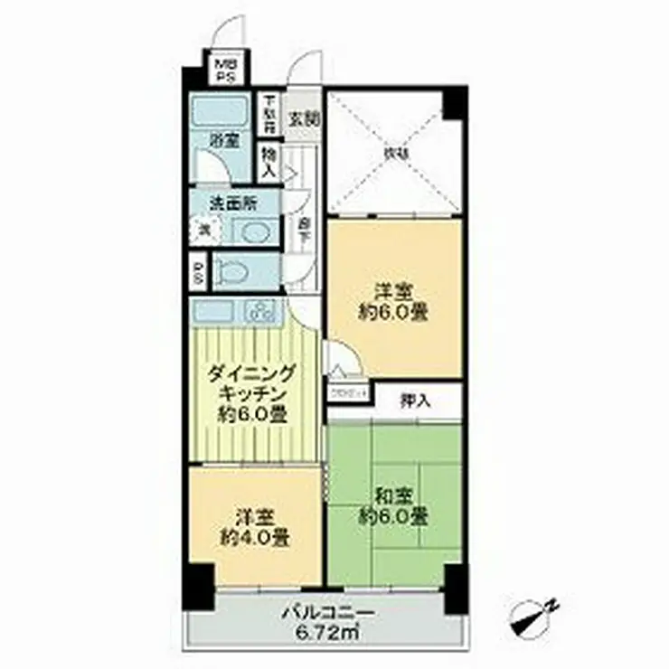 ライオンズヒルズ松戸 3階階 間取り