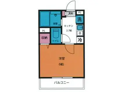 メゾン・ド・フジミ(1K/1階)の間取り写真