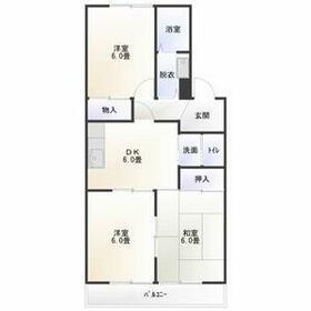 マンション岡田(3DK/1階)の間取り写真