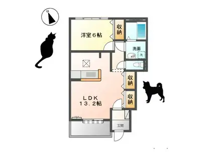 フェリーチェ(1LDK/1階)の間取り写真