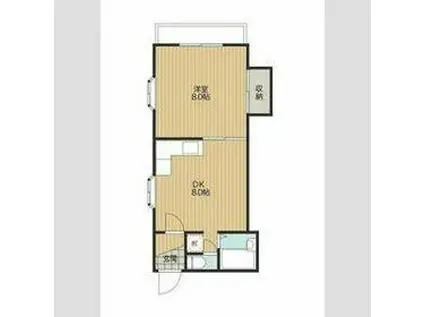 パークフロントA棟・B棟(1DK/3階)の間取り写真