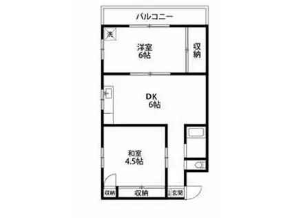 ヴィラ国分寺(2DK/3階)の間取り写真