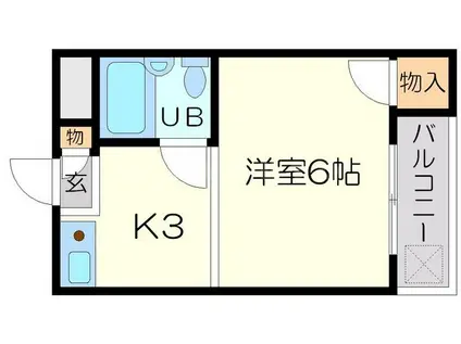 メゾンソレイユ(ワンルーム/1階)の間取り写真