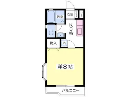 プレンボヌール(1K/2階)の間取り写真