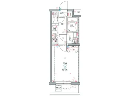 クレヴィスタ立石Ⅱ(1K/4階)の間取り写真