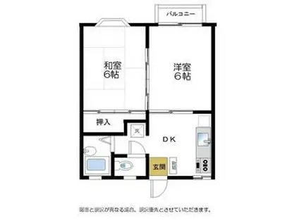 メゾンド-ル磯子(2DK/2階)の間取り写真