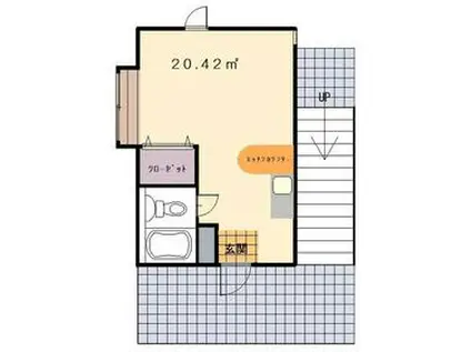 山手倶楽部(1K/2階)の間取り写真