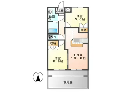 アイリス(2LDK/1階)の間取り写真