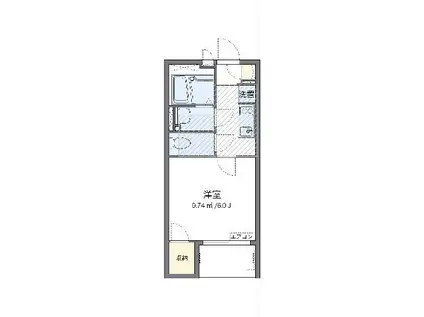 ミランダオカムラハイツ4(1K/1階)の間取り写真