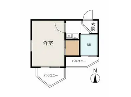 ニチエーイン国分寺(1K/4階)の間取り写真