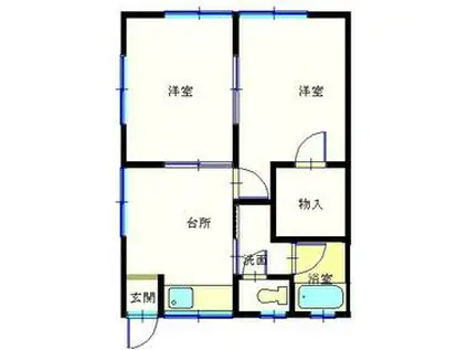 桜木ハイム(2SDK/1階)の間取り写真