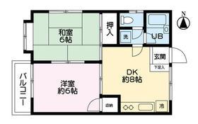 アンジュ壱番館(2DK/2階)の間取り写真