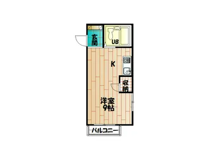 アンボア玉川学園(ワンルーム/2階)の間取り写真