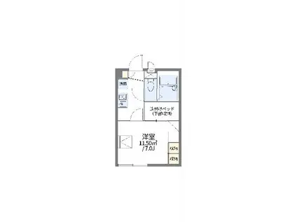 レオパレスHINODE(1K/1階)の間取り写真