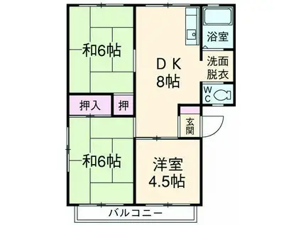 サンライフ本町田(3DK/2階)の間取り写真
