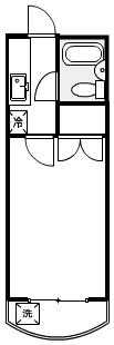 コスモス朝比奈(1K/1階)の間取り写真