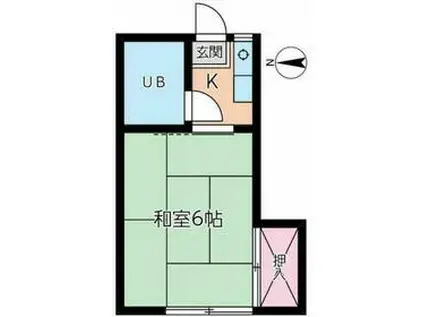 コーポ“イシハラ”(1K/1階)の間取り写真