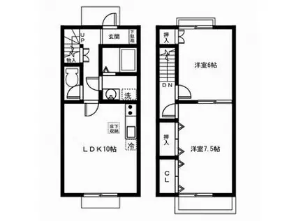 コンフォール東山 A・B棟(2LDK)の間取り写真