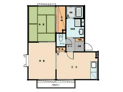 ハイツアミティエ B棟(2DK/2階)の間取り写真