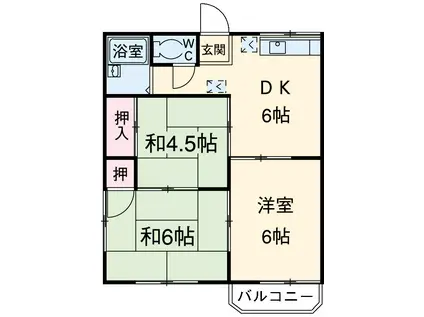 サンハイツ林1(3DK/1階)の間取り写真