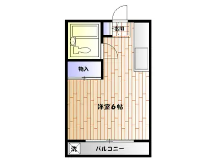 井口マンション(ワンルーム/2階)の間取り写真