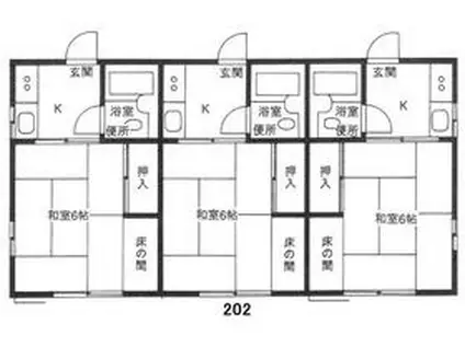 MMハウス(1K/2階)の間取り写真