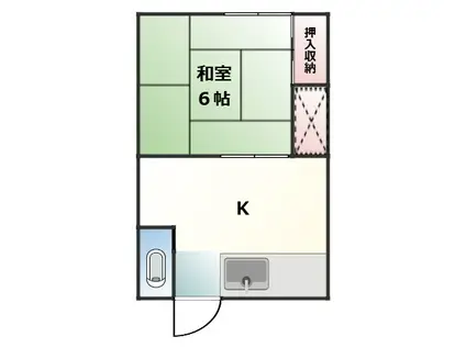 平井荘(1K/2階)の間取り写真