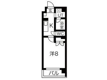 タウンライフ朝日が丘北&初回保証料&火災保険料1年(1K/5階)の間取り写真