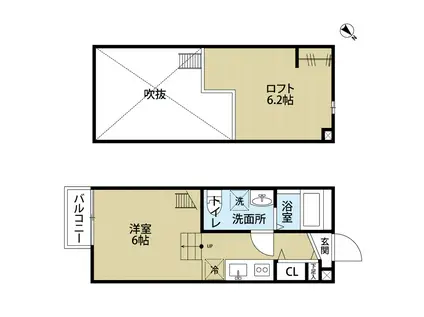 リレア八千代台(ワンルーム/1階)の間取り写真