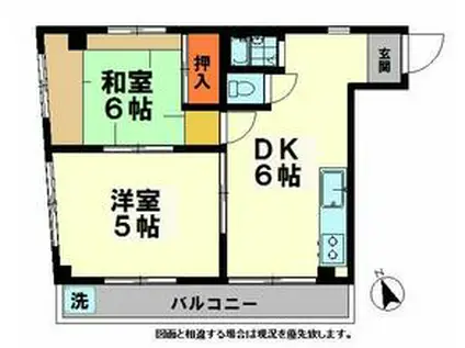 メゾンミナミ(2DK/2階)の間取り写真