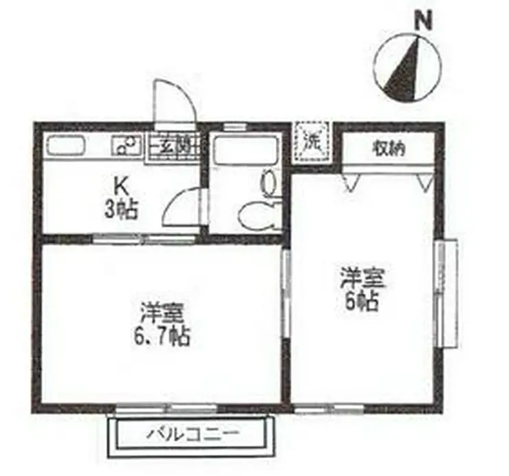 コーポ平野 2階階 間取り