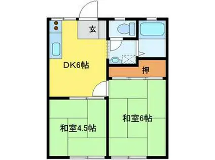 館野ハイツ(2DK/1階)の間取り写真