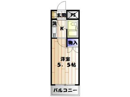 ジョイフル座間(1K/1階)の間取り写真