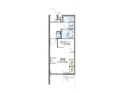 レオパレスコンファーレ四日市(1K/1階)の間取り写真