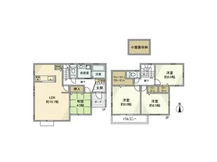 東急田園都市線 青葉台駅 徒歩19分 2階建 築1年(4LDK)の間取り写真