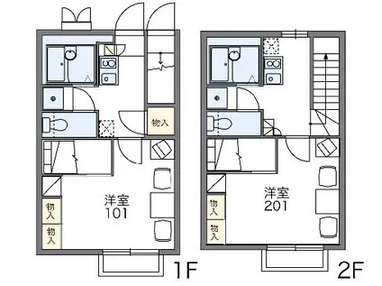 レオパレスK・M(1K/2階)の間取り写真