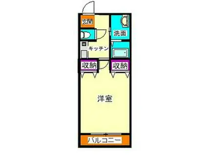 レジデンスTM村岡(1K/1階)の間取り写真