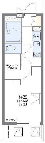 レオパレス中津川Ⅱ(1K/2階)の間取り写真