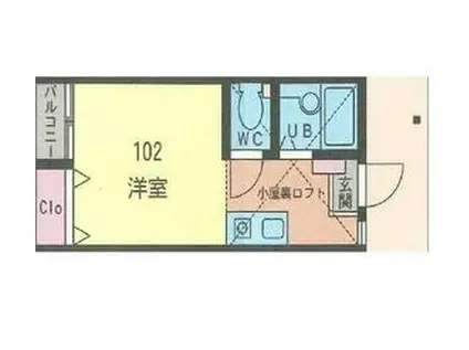 ベイエリア横濱(ワンルーム/1階)の間取り写真