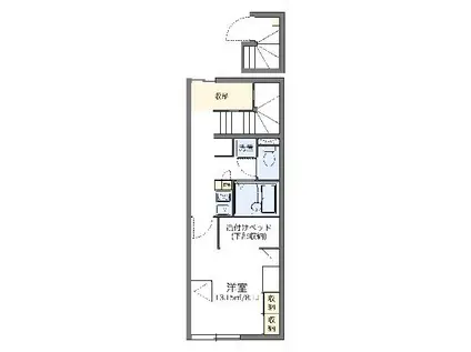 レオパレスエテルナ(1K/2階)の間取り写真