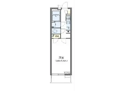 クレイノルナ ルミエール三郷(1K/1階)の間取り写真