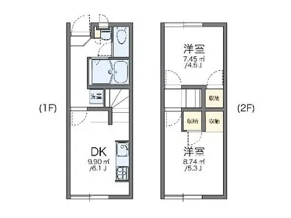 レオパレスカーサ ドマーニⅡ(2DK/1階)の間取り写真