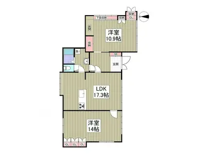 東武鉄道宇都宮線 東武宇都宮駅 徒歩52分 1階建 築49年(3DK)の間取り写真