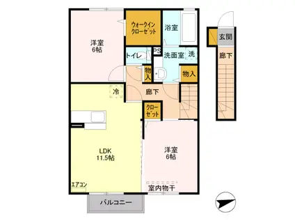 CASA Ⅰ(2LDK/2階)の間取り写真
