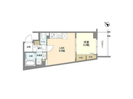 ウェルスクエア中目黒Ⅱ(1LDK/1階)の間取り写真