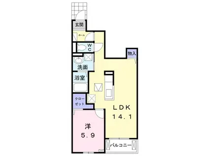 サンモール丸山3(1LDK/1階)の間取り写真