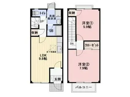 ストークホームⅡA棟(2LDK)の間取り写真