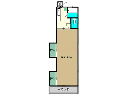 メグミ荘(1K/2階)の間取り写真